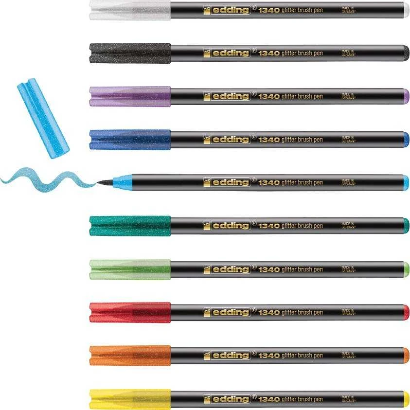 Edding teptuko galiuko žymeklis EDDING e-1340, 1-6 mm, 10 vnt., blizgučių spalvų mišinys