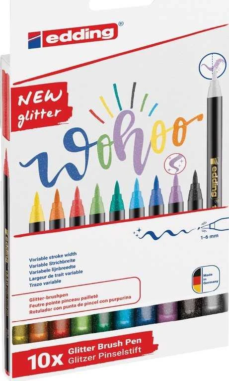Edding teptuko galiuko žymeklis EDDING e-1340, 1-6 mm, 10 vnt., blizgučių spalvų mišinys