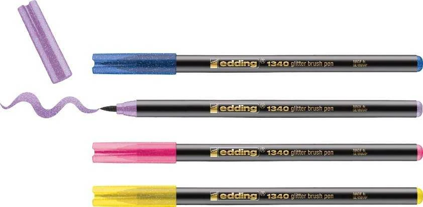 Edding teptuko galiuko žymeklis EDDING e-1340 EDDING, 1-6 mm, 4 spalvos, blizgučių mišinys