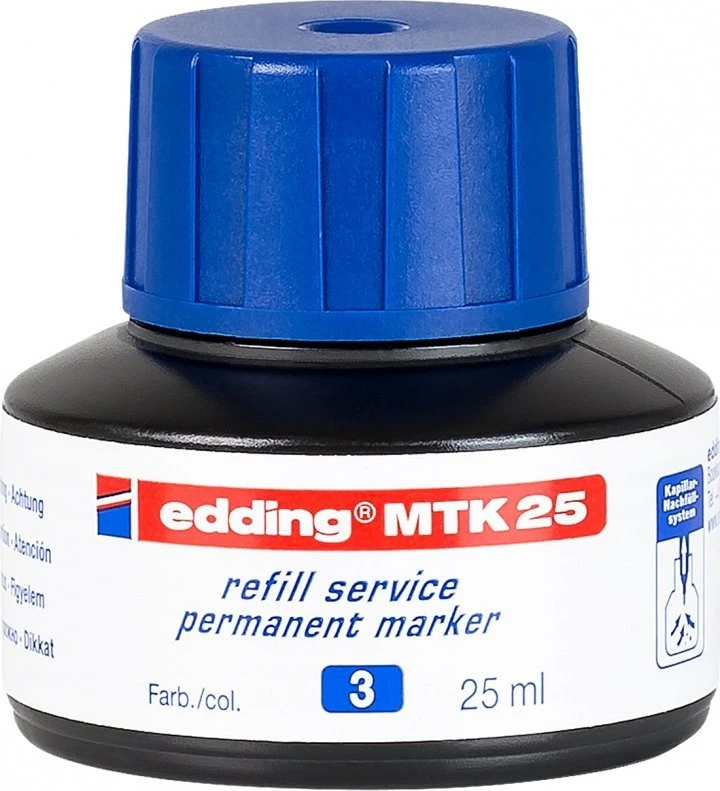Tušas permanentiniams žymekliams Edding MKT25, 25ml, mėlynos spalvos