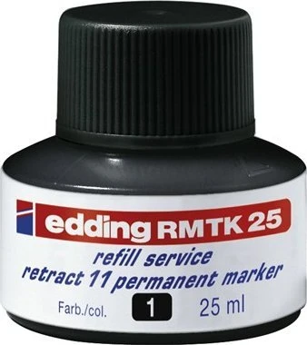 Permanentinio žymeklio Edding Retract 11 e-RMTK 25 papildymo rašalas, juodas