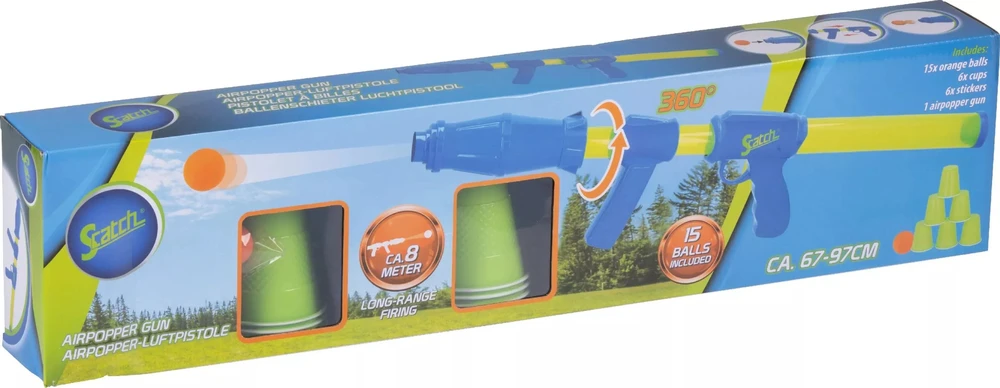 Scatch žaislinis pistoletas su kamuoliukais 67,5-97 cm