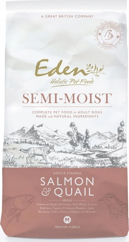 EDEN Semi-Moist lašiša & Quail - semi-moist dog food - 10kg