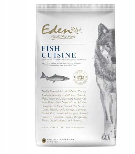 EDEN 80/20 žuvis Cuisine Medium & Large – sausas Maistas šunims – 2kg