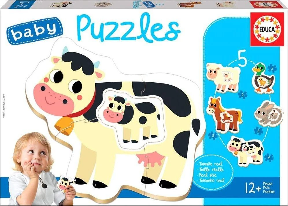 Pirmoji dėlionė EDUCA Baby Fermos gyvūnai ir jų mažyliai 17574
