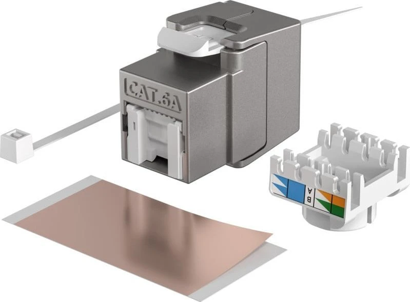 Efb Elektronik EFB Cat6a STP Shortbody Keystone modulis su metaliniu prievado dangteliu
