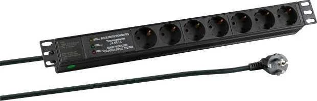 Efb Elektronik EFB EFB 19'' 1HE Steckdosenleiste 7xCEE 7/3 mit SS,Alu,sw