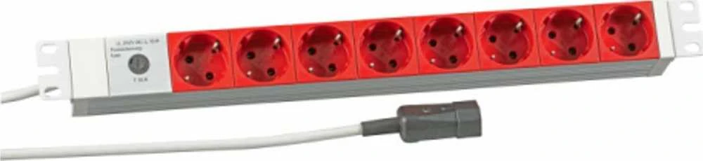 EFB EFB 19'' 1HE Steckdosenleiste 8xCEE 7/3 raudona, Zuleitung C14