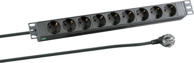 Efb Elektronik EFB EFB 19'' 1HE Steckdosenleiste 9fach 2.0m be Schalter, schw.