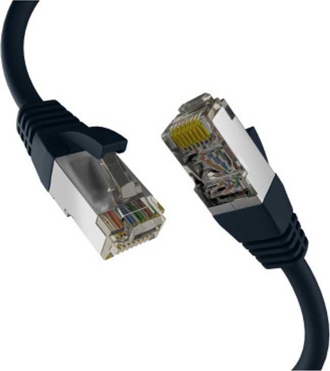 Efb Elektronik M-Cab CAT8.1 Juodas 0.25M PATCH CORD/RJ45 S/FTP LSZH 40GBIT CU LAN