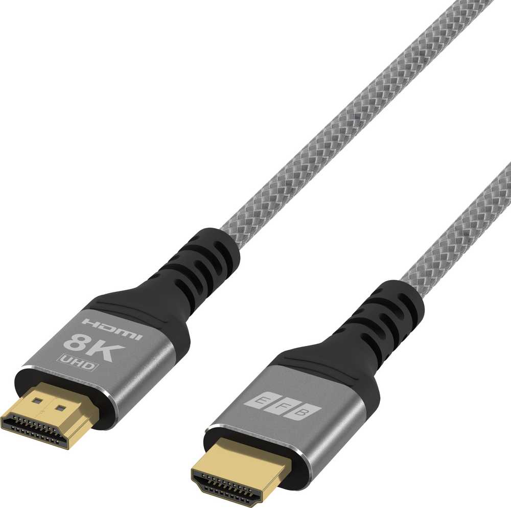 EFB EFB Elektronik HDMI-21-00001 kabelis HDMI 0,5 m HDMI Typu A (Standard) Juodas, Pilka