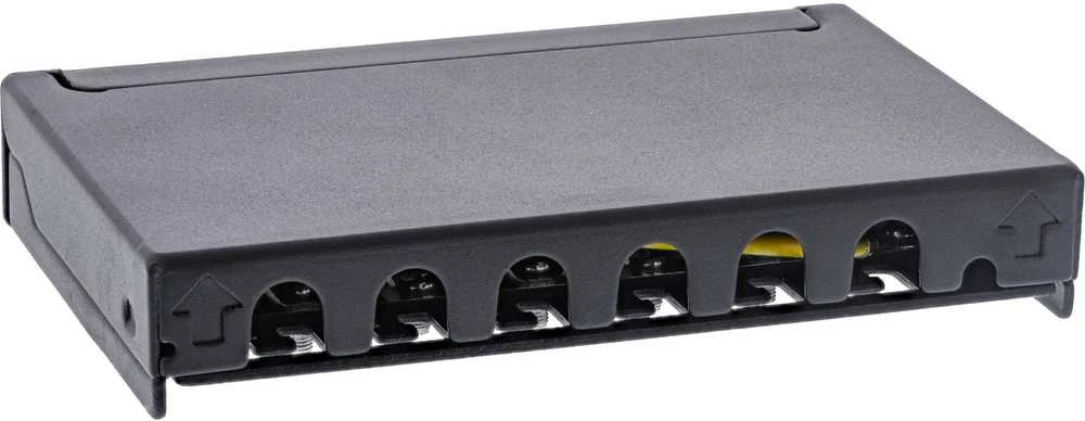 EFB InLine® Cat.6A pataisų laukas 0,5HE 6 vietų, stalas/siena/DIN bėgis juodas nuo dulkių