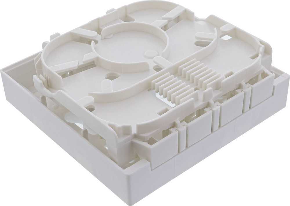EFB InLine® FTTH tuščia dėžutė iki 4x LC Duplex / 4x SC Simplex, viršutinė 80mm balta