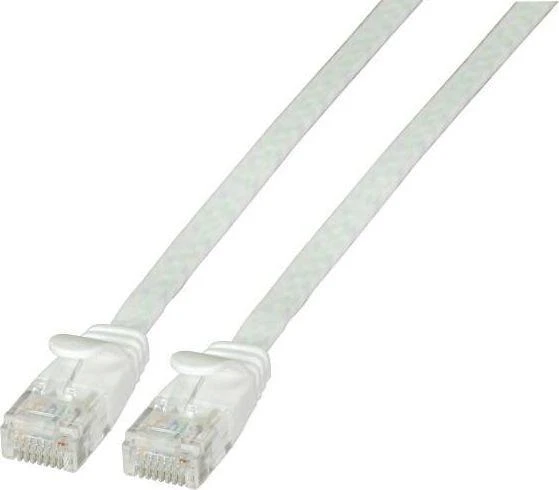 Efb Elektronik EFB plokščias RJ45 U/UTP pataisinis kabelis, 6A kat., PVC, 0,5 m, balta