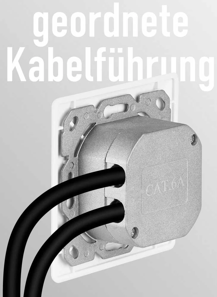 Efb Elektronik M-Cab CAT6A SOCKET FLUSH-MOUNTED RJ45/LSA+ CONNECT Baltas 2-FOLD