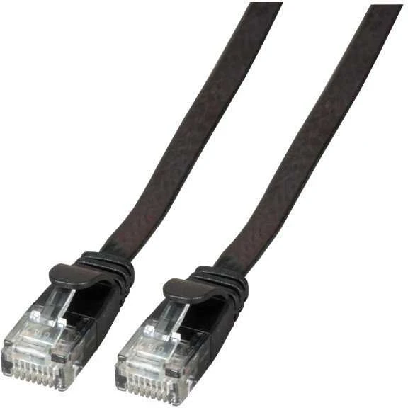 Efb Elektronik EFB RJ45 flat Komutacinis kabelis U/UTP, Cat.6A, PVC, 0,25m, juodas (K8107SW.0,25)