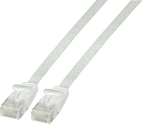 Efb Elektronik EFB RJ45 plokščias jungiamasis kabelis U/UTP, 6A kategorija, PVC, 1 m, baltas (K8107WS.1)