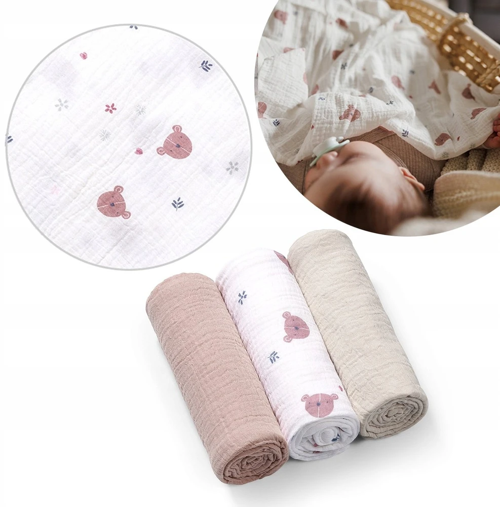 EgaKids BabyOno BabyOno vystyklai medvilniniai 3 vnt kreminis 828/03