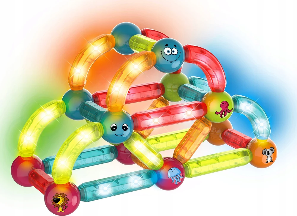 Egaleco L73H Kaladėlės MAGNETYCZNE ŚWIECĄCE FLUO 52SZT