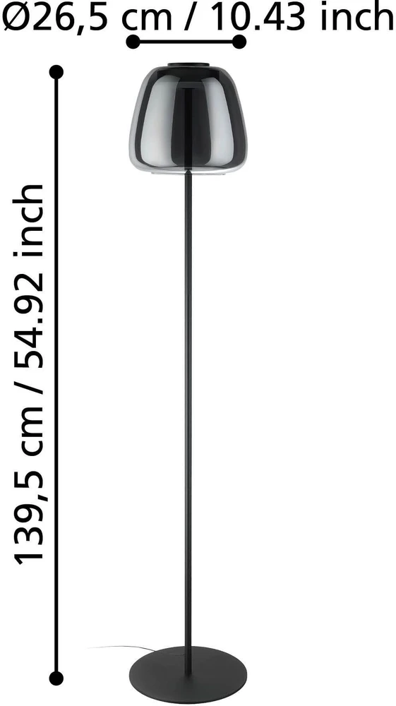 EGLO ALFERO-Z, Juoda, Chromuota, Universali, Stiklas, Plienas, IP20, II, 1 lemputė(-s)