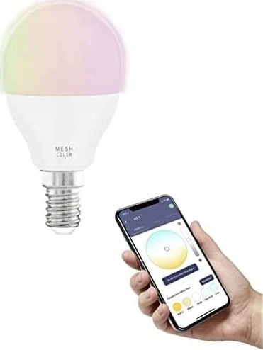 EGLO - E14 P45 RGB + reguliuojamos baltos spalvos išmanioji lemputė - Zigbee ir Bluetooth