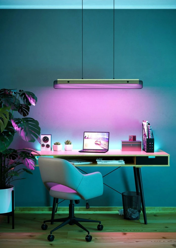 Pakabinamas šviestuvas EGLO KOKOMO ILGAS STALAS RGB CCT Juodas/NATURE
