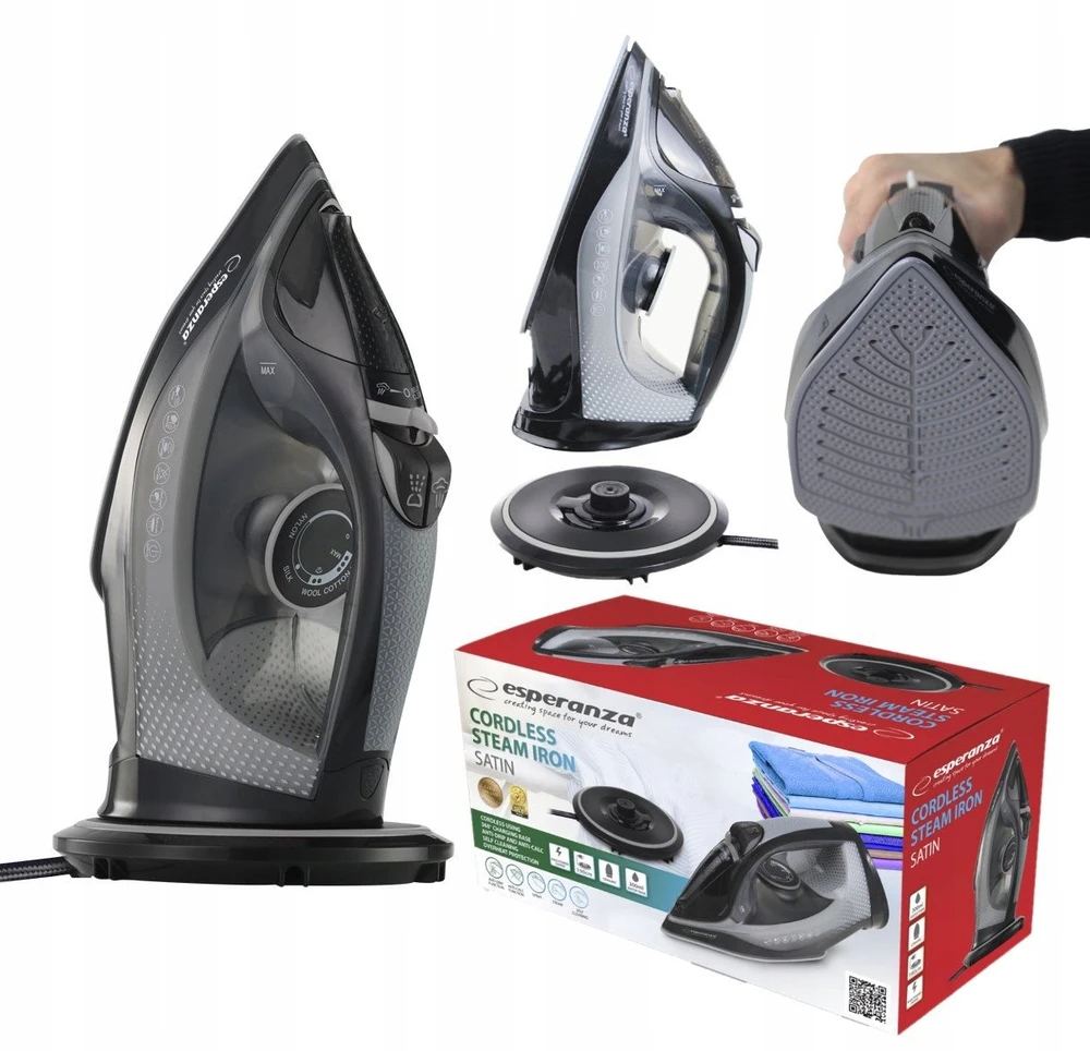 Esperanza EHI011 Garų lygintuvas Ceramic soleplate Pilkas, Juodas 2600 W