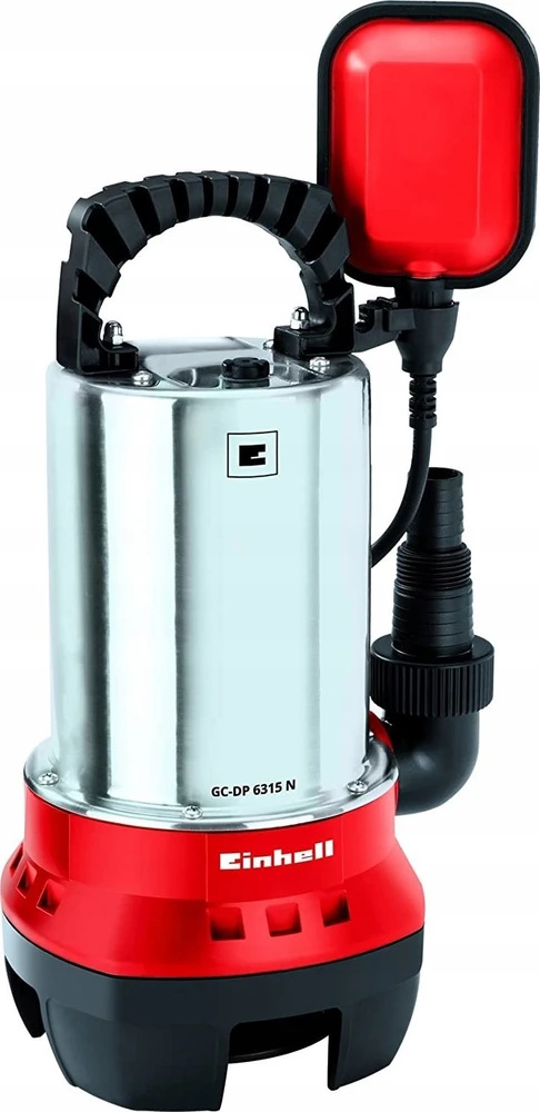 „Einhell“ nešvaraus vandens siurblys GC-DP 6315 N, panardinamas / slėginis siurblys (raudonas / nerūdijančio plieno, 630 vatų)