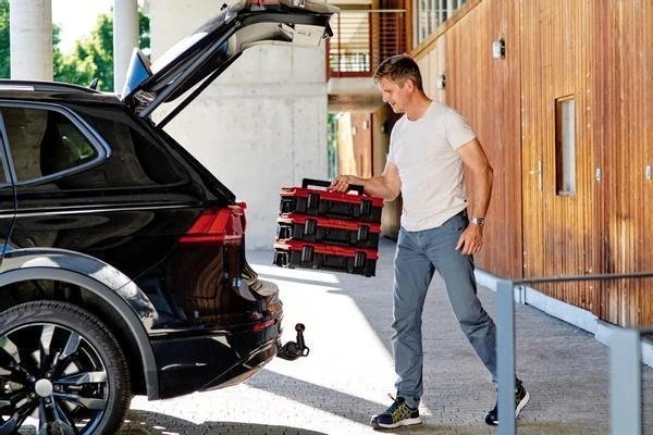 Einhell Einhell sistemos dėklas E-Case SF įsk. tinklelio putplastis, įrankių dėžė (juodas/raudona, su tinklelio putplasčio įdėklu)