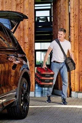 Einhell Einhell sistemos dėklas E-Case SF įsk. tinklelio putplastis, įrankių dėžė (juodas/raudona, su tinklelio putplasčio įdėklu)