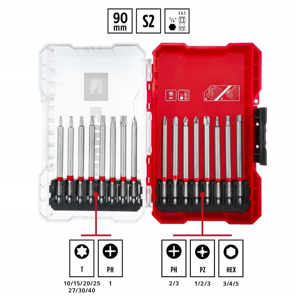 „Einhell M-CASE“ antgalių rinkinys 16 vnt., 90 mm
