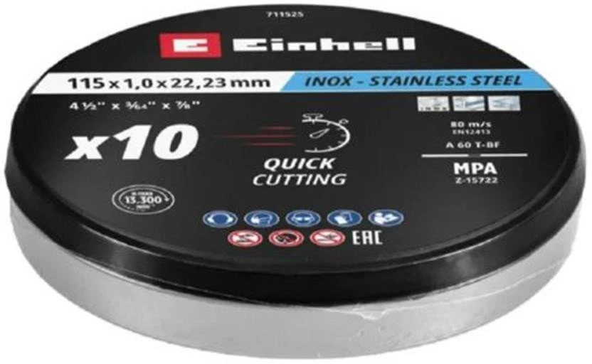 Einhell METALO PJOVIMO DISKŲ RINKINYS 115X1,0 MM, 10 VNT.
