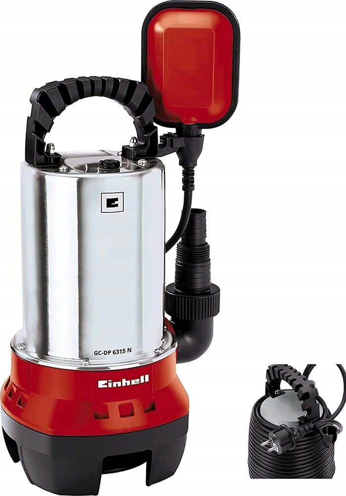 „Einhell“ nešvaraus vandens siurblys GC-DP 6315 N, panardinamas / slėginis siurblys (raudonas / nerūdijančio plieno, 630 vatų)