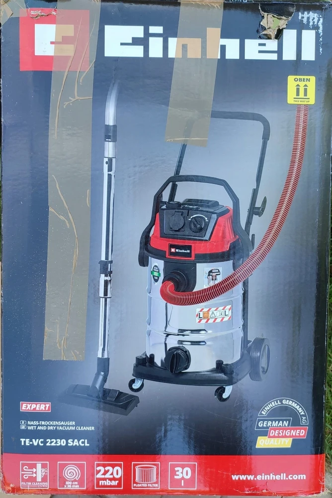 Einhell pramoninis dulkių siurblys Einhell TE-VC 2230 SACL, šlapias/sausas dulkių siurblys (raudonas/nerūdijantis plienas)