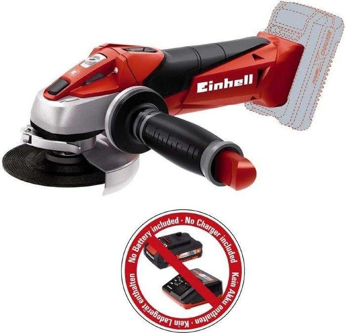 Einhell kampinis šlifuoklis TE-AG 18/115 Li be akumuliatoriaus ir kroviklio