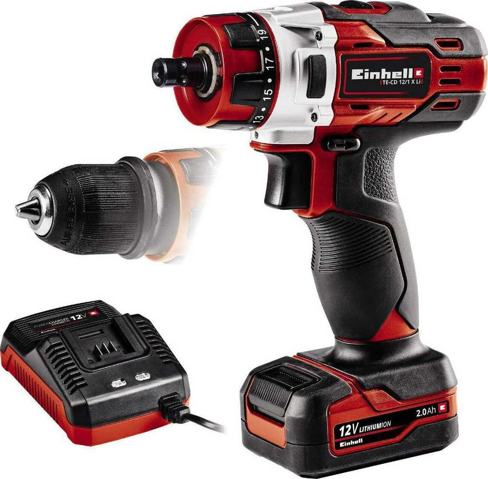 Gręžimo staklės Einhell TE- CD 12 / 1 X- LI 12 V 1 x baterija 2 Ah