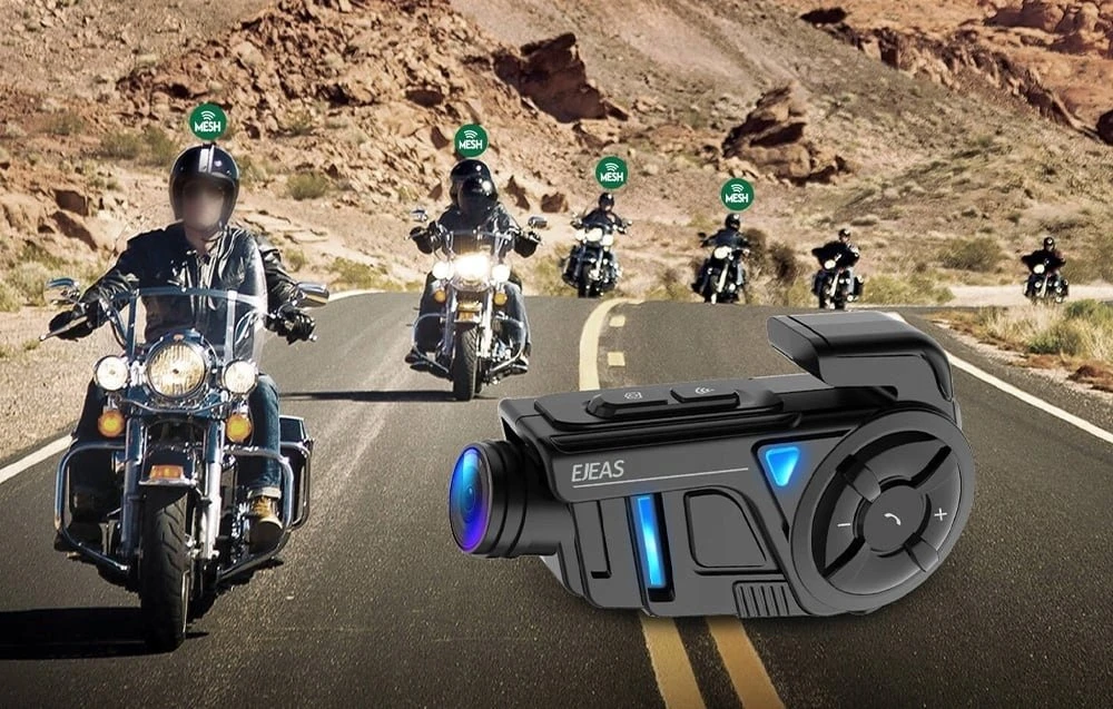 Motociklo domofonas su EJEAS K1Pro+ įrašymo įrenginiu