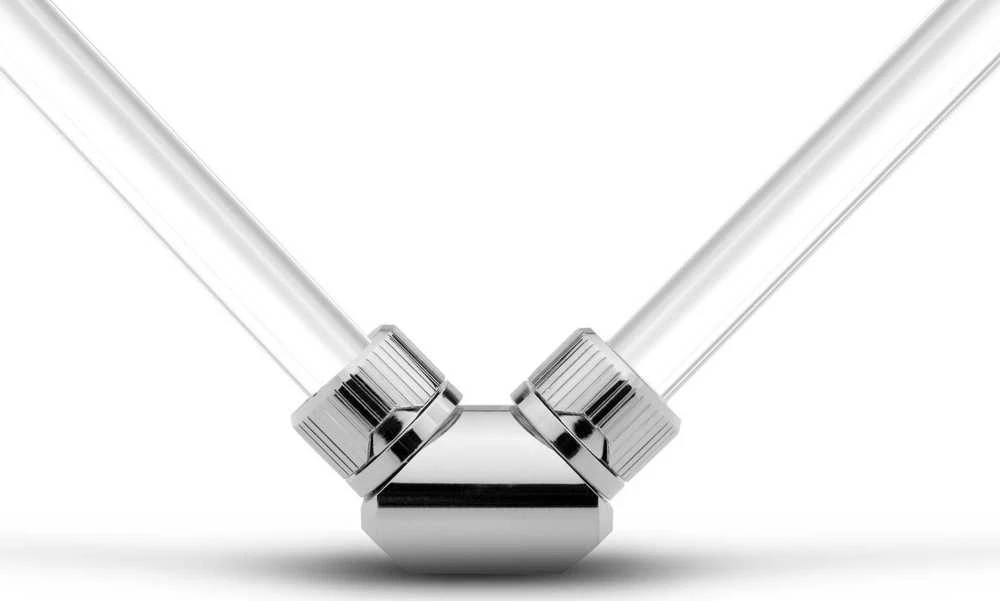 Ek Water Blocks „Ek Vanduo Blocks EK Vanduo Blocks EK-Quantum“ sukimo momento adapteris, 90 laipsnių, G1/4 colio moteriškas - G1/4 colio moteriškas, su nikeliu