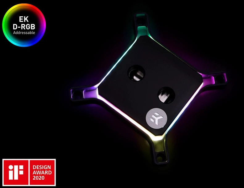 Ek Water Blocks Ek Vanduo Blocks EK Vanduo Blocks EK-kvantinis dydis D-RGB - 1700 Nikelis + acetalis
