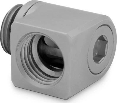 Ek Water Blocks „Ek Vanduo Blocks EK Vanduo Blocks EK-Torque Micro“ adapteris, 90 laipsnių, G1/4 colio kištukas į G1/4 colio kištuką, pasukamas, matinio titano spalvos
