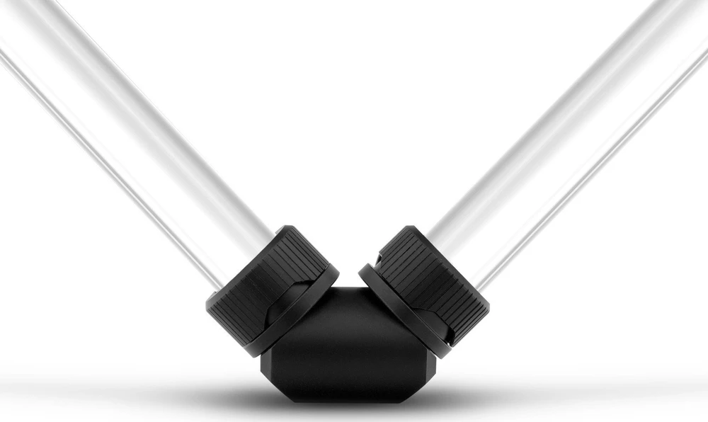 Ek Water Blocks EK Vanduo Blocks EK Vanduo Blocks EK-Quantum sukimo momento adapteris 90 laipsnių G1/4 colio moteriškas į G1/4 colio moterišką – juodas