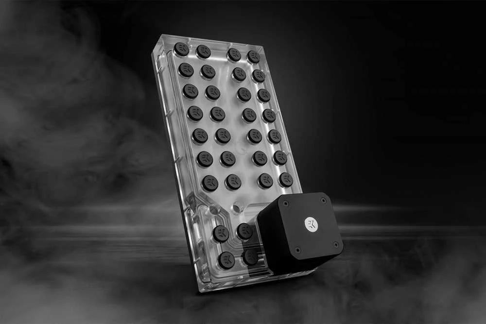 Ek Water Blocks EK vandens blokai EK Vanduo blokai EK-QuantumX kilpos Distroplate D5 PWM – juodas