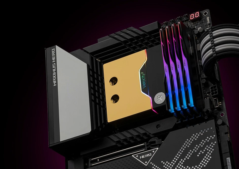 Ek Water Blocks EK Vanduo Blocks EK-Quantum Velocity² D-RGB - 1700 nikiel + złoto