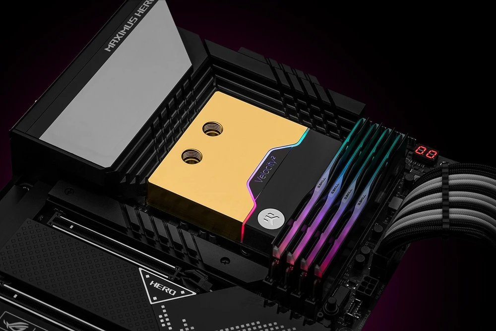 Ek Water Blocks EK Vanduo Blocks EK-Quantum Velocity² D-RGB - 1700 nikiel + złoto