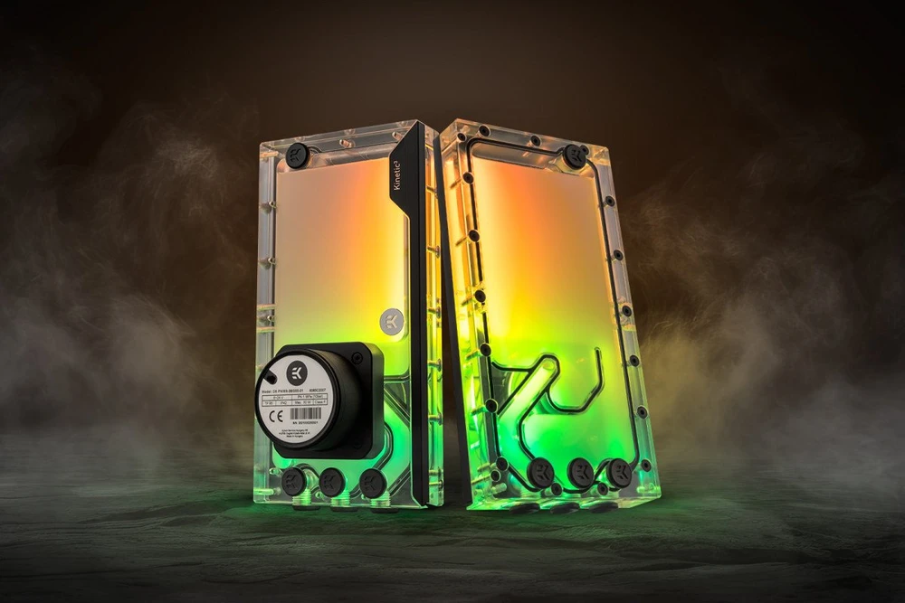 Ek Water Blocks Ek Vanduo Blocks EK Vanduo blokai EK-Quantum Kinetic3 FLT D5 PWM rezervuaro-siurblio derinys Ø 240 mm, D-RGB, akrilas