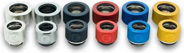 Ekwater EK vandens blokai EK-HDC jungtis 16 mm G1/4, aliuminis, žalvaris, violetinė, 23,8 mm, 23,8 mm, 14,5 mm
