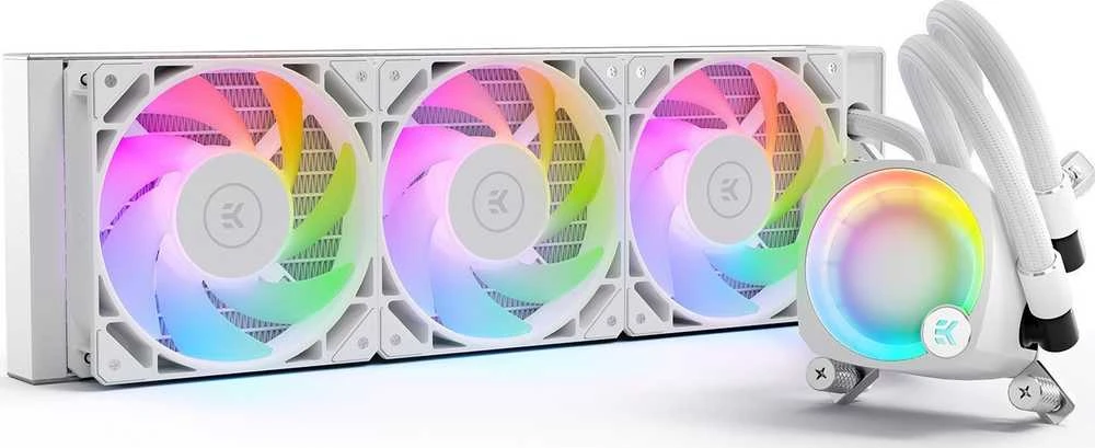Ek Water Blocks „Ek Vanduo Blocks“ EK Vanduo Blocks EK-Nucleus AIO CR360 Lux D-RGB universalus skysčio aušintuvas – 360 mm, baltos spalvos