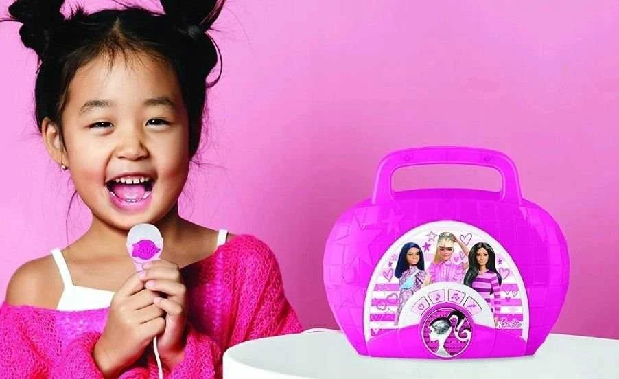 Ekids Boombox garsiakalbis mikrofonas karaoke 2in1 vaikams kūdikių tema Barbie Doll / Be-115.11mv22