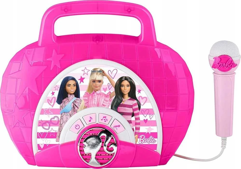 Barbie Sing Along Boombox su mikrofonu