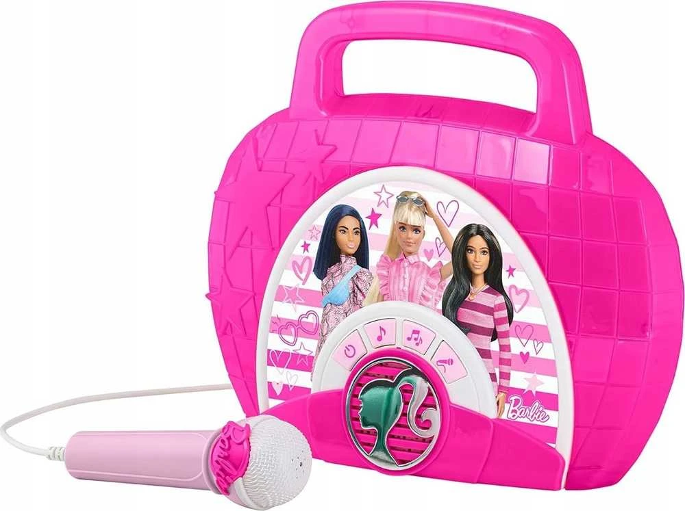 Barbie Sing Along nešiojamas grotuvas su mikrofonu